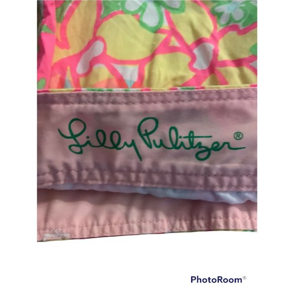Lilly Pulitzer Callahan shorts size 10  retro Neon Floral print ICE CREAM SOCIAL - Picture 3 of 4